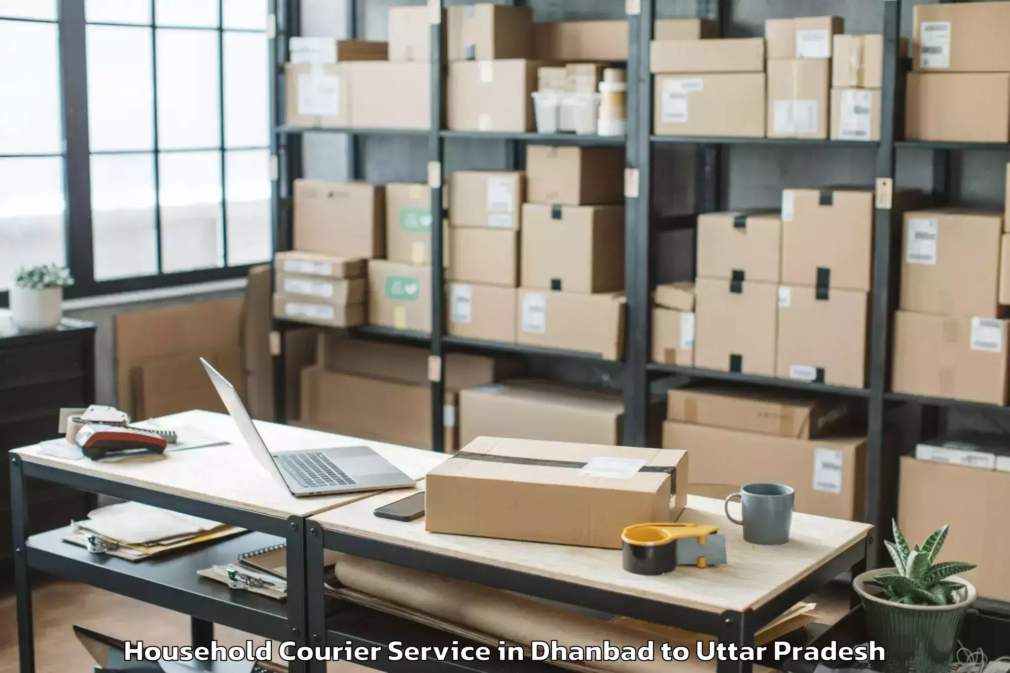 Affordable Dhanbad to Miranpur Household Courier